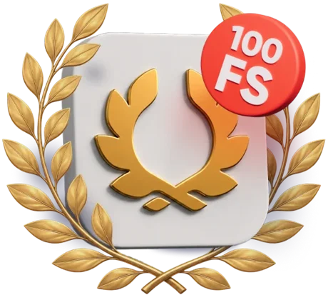 Логотип Olimp на рекламе 100 вращений за установку